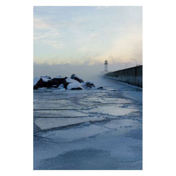 Minnesota Canal Park Lighthouse Sea Smoke Photo Postcard